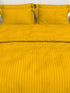 Blanc Dark Solid Color 100% Cotton Striped Satin 220 TC 3 Piece Bedding Set